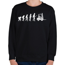 PRINTFASHION Targoncás evolúció - Gyerek pulóver - Fekete gyerek pulóver, kardigán