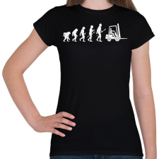PRINTFASHION Targoncás evolúció - Női póló - Fekete női póló