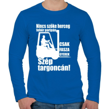 PRINTFASHION Targoncás - Férfi hosszú ujjú póló - Királykék férfi póló