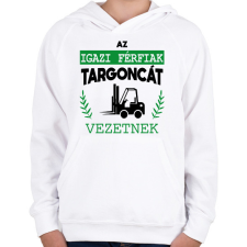 PRINTFASHION Targoncát vezetnek - Gyerek kapucnis pulóver - Fehér gyerek pulóver, kardigán