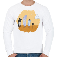 PRINTFASHION Tárhely evolúció - Férfi pulóver - Fehér