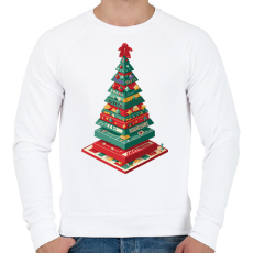 PRINTFASHION Társasjáték karácsonyfa - Férfi pulóver - Fehér