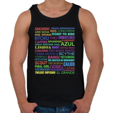 PRINTFASHION Társasjátékok - Férfi atléta - Fekete atléta, trikó