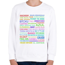 PRINTFASHION Társasjátékok - Gyerek pulóver - Fehér gyerek pulóver, kardigán