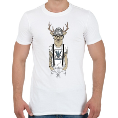 PRINTFASHION Tattoed Deer - Férfi póló - Fehér