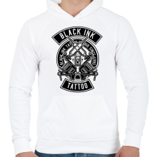 PRINTFASHION Tattoo Ink - Férfi kapucnis pulóver - Fehér férfi pulóver, kardigán