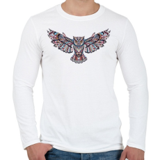 PRINTFASHION Tattoo style Owl - Férfi hosszú ujjú póló - Fehér