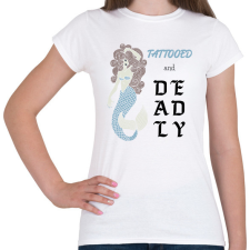 PRINTFASHION Tattooed and deadly - Női póló - Fehér női póló