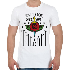 PRINTFASHION Tattoos are my therapy - Férfi póló - Fehér férfi póló