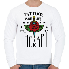 PRINTFASHION Tattoos are my therapy - Férfi pulóver - Fehér