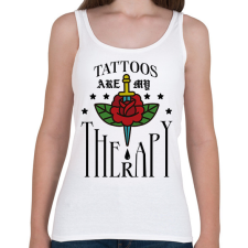 PRINTFASHION Tattoos are my therapy - Női atléta - Fehér női trikó