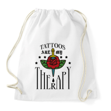 PRINTFASHION Tattoos are my therapy - Sportzsák, Tornazsák - Fehér tornazsák