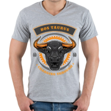 PRINTFASHION Taurus - Férfi V-nyakú póló - Sport szürke férfi póló