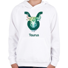 PRINTFASHION Taurus színes - Gyerek kapucnis pulóver - Fehér gyerek pulóver, kardigán