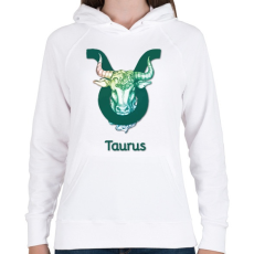 PRINTFASHION Taurus színes - Női kapucnis pulóver - Fehér