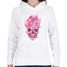 PRINTFASHION Tavaszi koponya - Női kapucnis pulóver - Fehér