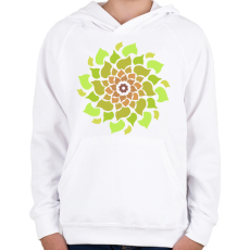 PRINTFASHION Tavaszi mandala - Gyerek kapucnis pulóver - Fehér