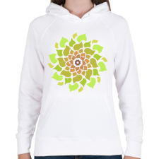 PRINTFASHION Tavaszi mandala - Női kapucnis pulóver - Fehér női pulóver, kardigán