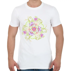 PRINTFASHION Tavaszi virágmandala - Férfi póló - Fehér