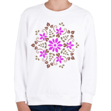 PRINTFASHION Tavaszi virágmandala - Gyerek pulóver - Fehér gyerek pulóver, kardigán