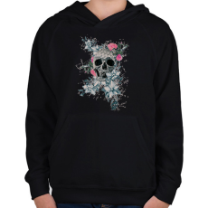 PRINTFASHION tavaszikoponya - Gyerek kapucnis pulóver - Fekete