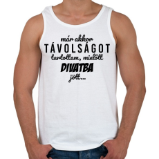 PRINTFASHION Távolságtartás - Férfi atléta - Fehér