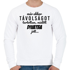 PRINTFASHION Távolságtartás - Férfi pulóver - Fehér