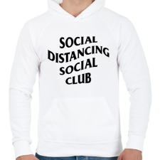 PRINTFASHION Távolságtartó klub... - Férfi kapucnis pulóver - Fehér férfi pulóver, kardigán