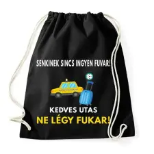 PRINTFASHION TAXI SOFŐRNEK - Sportzsák, Tornazsák - Fekete tornazsák