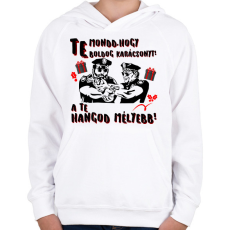 PRINTFASHION Te mondd, hogy boldog karácsonyt a te hangod mélyebb - Gyerek kapucnis pulóver - Fehér
