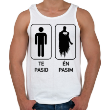 PRINTFASHION Te Pasid Én Pasim - Férfi atléta - Fehér atléta, trikó