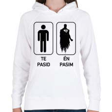 PRINTFASHION Te Pasid Én Pasim - Női kapucnis pulóver - Fehér