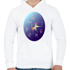 PRINTFASHION Te vagy a Fény! - Férfi kapucnis pulóver - Fehér