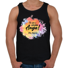 PRINTFASHION Te vagy a legjobb anya - Nevekkel - Férfi atléta - Fekete atléta, trikó