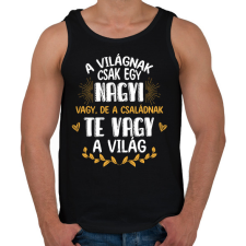 PRINTFASHION Te vagy a világ - Nagyi - Férfi atléta - Fekete atléta, trikó