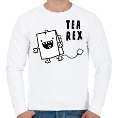 PRINTFASHION Tea Rex - Férfi pulóver - Fehér
