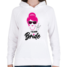 PRINTFASHION Team Bride 3 - Női kapucnis pulóver - Fehér női pulóver, kardigán