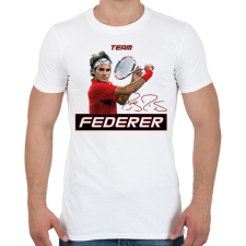 PRINTFASHION Team Federer - Férfi póló - Fehér férfi póló