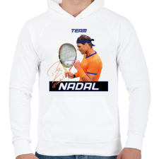 PRINTFASHION Team Nadal - Férfi kapucnis pulóver - Fehér férfi pulóver, kardigán