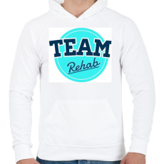 PRINTFASHION TEAM Rehab blue - Férfi kapucnis pulóver - Fehér