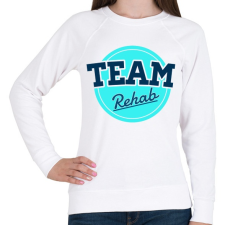 PRINTFASHION TEAM Rehab Blue - Női pulóver - Fehér női pulóver, kardigán