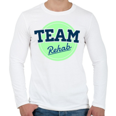 PRINTFASHION TEAM Rehab Green - Férfi hosszú ujjú póló - Fehér