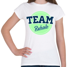 PRINTFASHION TEAM Rehab Green - Női póló - Fehér női póló