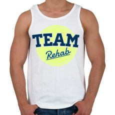 PRINTFASHION TEAM Rehab Yellow - Férfi atléta - Fehér