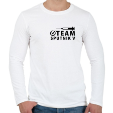 PRINTFASHION Team Sputnik V - Férfi hosszú ujjú póló - Fehér férfi póló