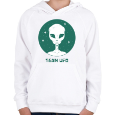 PRINTFASHION Team UFO - Gyerek kapucnis pulóver - Fehér gyerek pulóver, kardigán