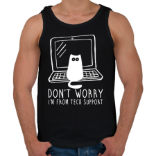 PRINTFASHION Technikus macska - Férfi atléta - Fekete atléta, trikó