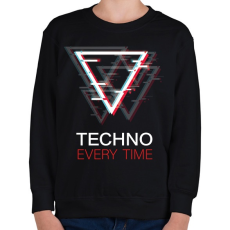 PRINTFASHION Techno - Every time - Gyerek pulóver - Fekete