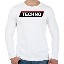 PRINTFASHION Techno - Férfi hosszú ujjú póló - Fehér férfi póló