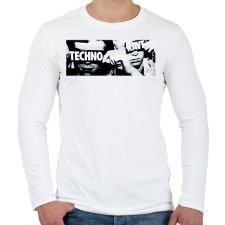 PRINTFASHION Techno - Férfi hosszú ujjú póló - Fehér férfi póló